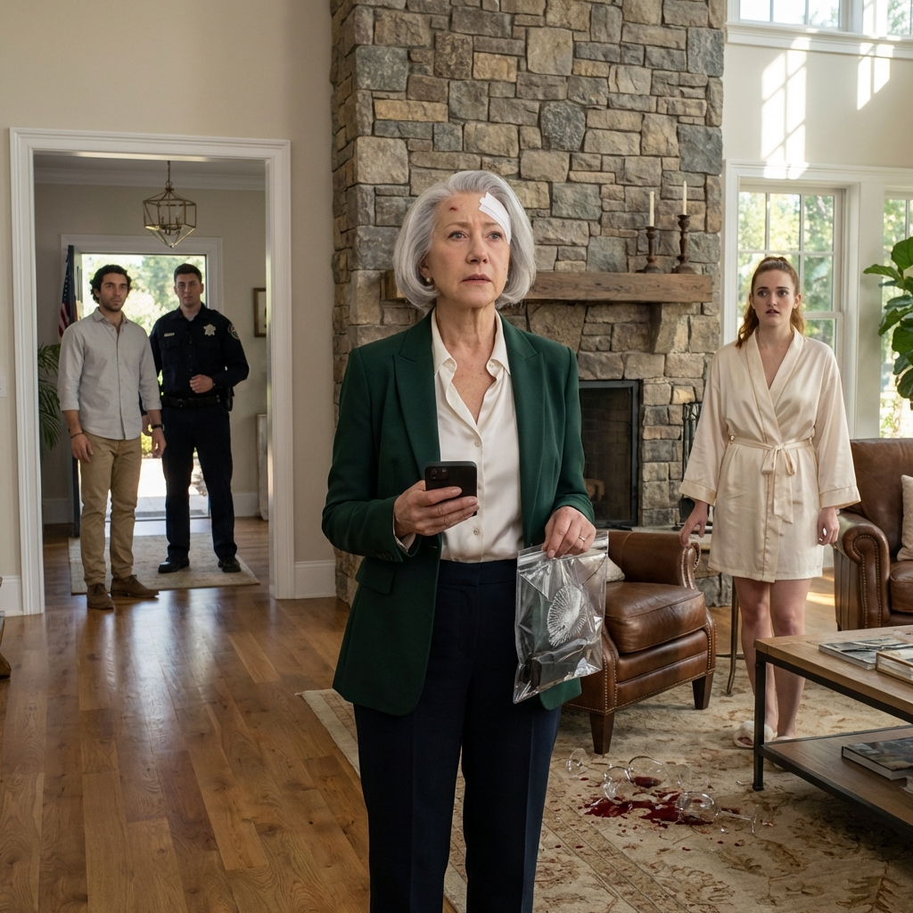 During dinner in my Miami home, my daughter-in-law hurled a wine glass at my face when I refused to pour her another refill, slurring, “maids must obey,” like I was hired help instead of family. She staggered upstairs thinking she’d won, but by sunrise she came back down and saw what I’d quietly arranged on my dining table… and the scream that followed didn’t sound human. – News