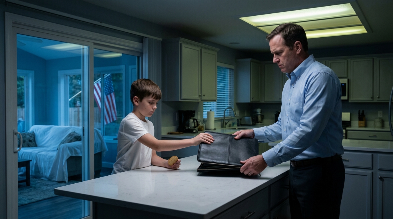 Coming Home For Thanksgiving, The House Was Empty—Except My Son, Eating Cereal In The Dark. They’d Left A Note: “We’re Going To Italy. He’s Not Included. Please Handle It.” My Son Looked Up, Smiled, And Said, “Dad… Grandpa Doesn’t Know I Found This In His Room. Look.” I Laughed… – News