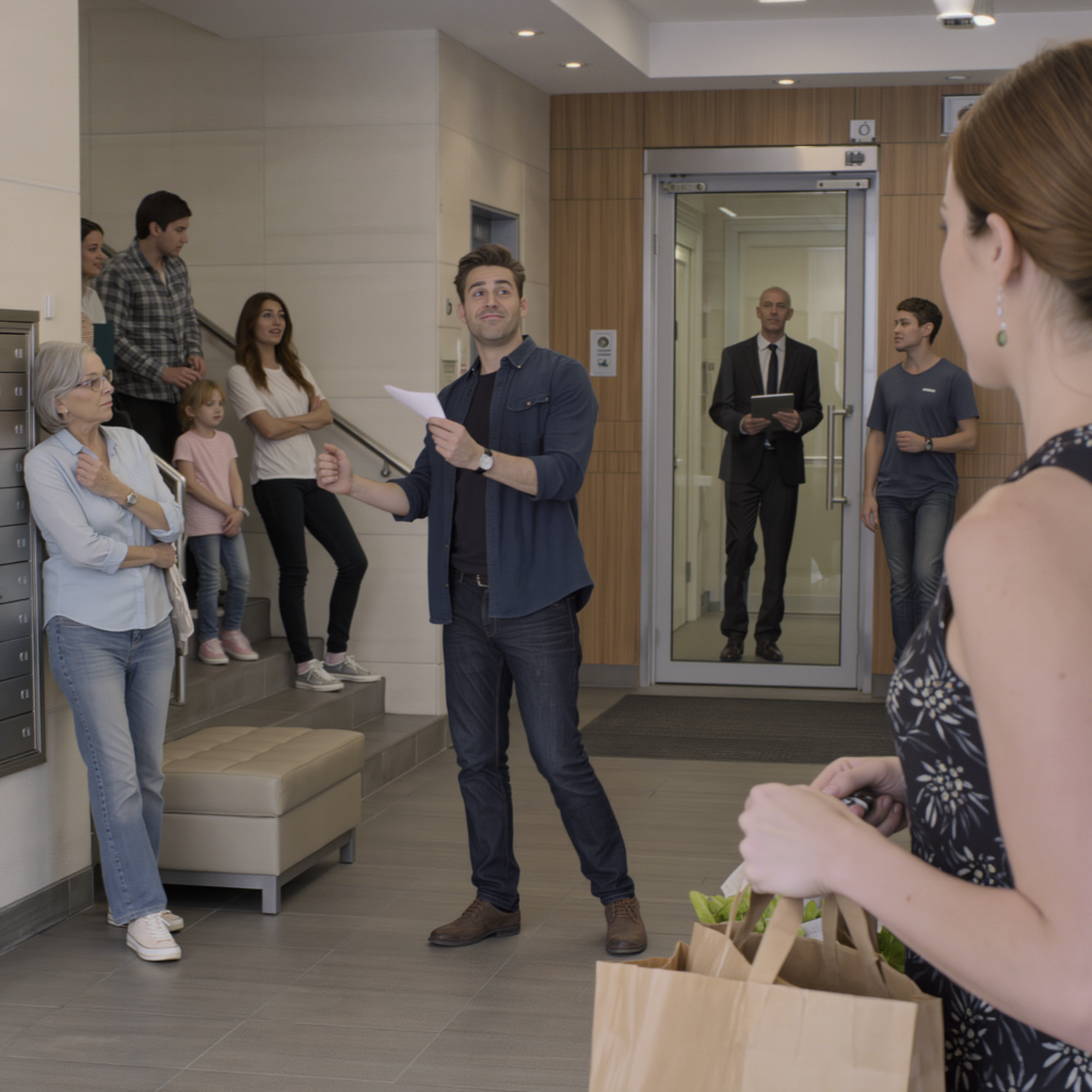 “Pack your stuff, you’re evicted!” my brother screamed in the apartment lobby, waving the “72 hours” notice, neighbors packed in like it was a show… then the property manager stepped out and asked one question that froze him in place. – News