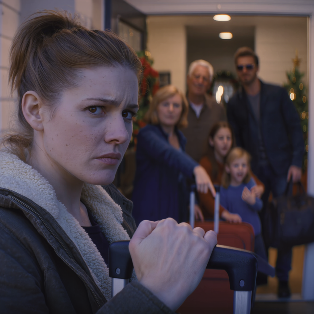 My mom begged me to fly 10 hours home for the holidays… but the second she opened the door—NO hello, NO hug—she just threw it at me: “You’ll babysit, we’re going on a trip.” My brother sneered: “Kids, don’t wipe your snot on her!”… I only smiled and said ONE sentence—and the laughter died instantly… – News