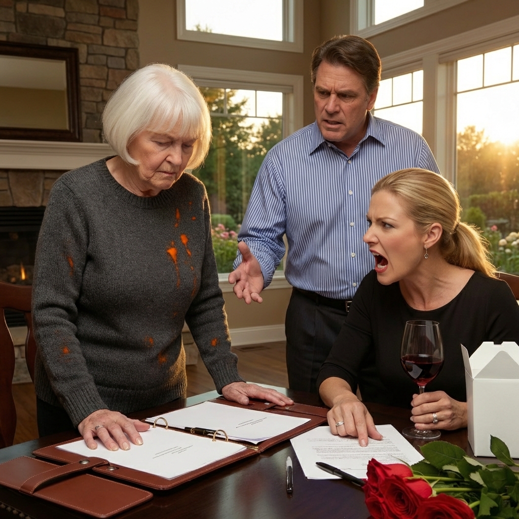 I won $2 million in the lottery and threw a celebration dinner. My son said, “I have a surprise for you,” and handed me an envelope—inside was his wife’s $900K debt. She sneered, “You owe me this, since you got rich and I’m living in your house.” When I refused, she jerked her glass and splashed my blouse. But what I did next made both of them go completely still. – News