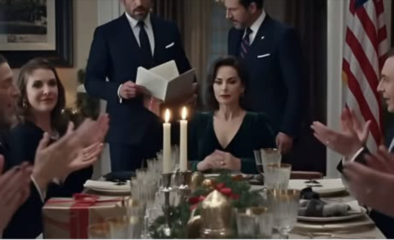 My husband’s best friend bet him I’d cry when they served me divorce papers at Christmas dinner—“women are so predictable,” he laughed. I signed immediately, without a single tear, then calmly handed them a wrapped present. When they opened it, their smiles froze, their faces drained of color, and the room fell into stunned silence as they realized what I had really just given them.