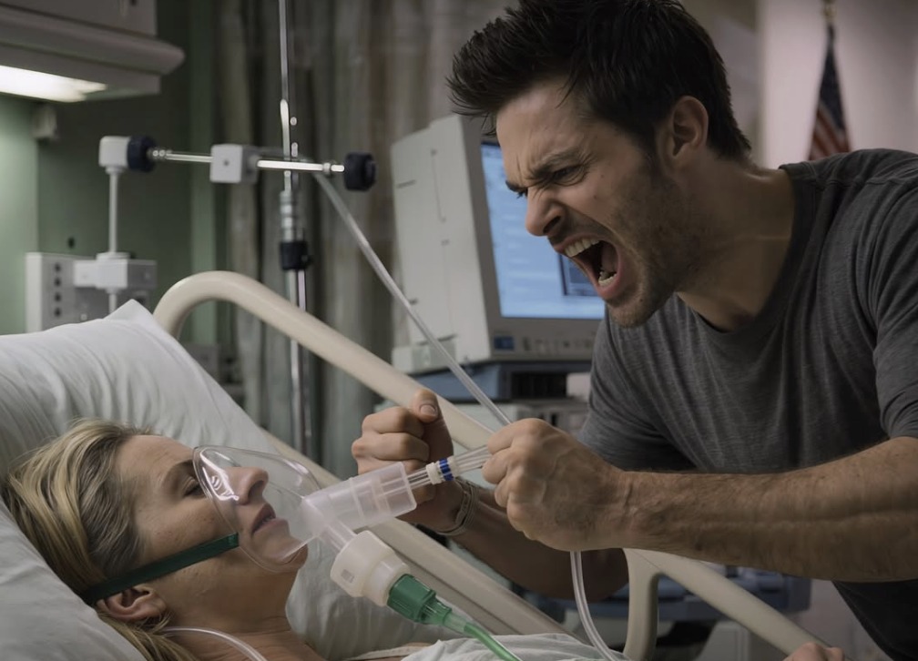 Lying in a hospital bed, I hadn’t even caught my breath when my brother ripped the monitor wire clean off: “You’re always putting on a show!” — the alarm screamed, sharp and blaring, Dad stood by the door in silence… until the nurse in the hallway yanked the curtain open and said ONE sentence that made him go pale — I didn’t argue, I just hit dial… and 20 minutes later, the entire floor was dead silent.