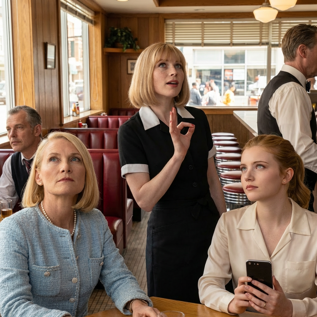 Mother’s Day 2026, my mom took my “favorite” sister to brunch at the exact restaurant where I wait tables to pay for college. She looked me up and down in my uniform, smirked, and said loud enough for six tables to hear, “Oh my God, so you still work here. How embarrassing for us.” I just smiled, set the menu down, and said four words. Less than one minute later, the manager came running straight to their table. – News