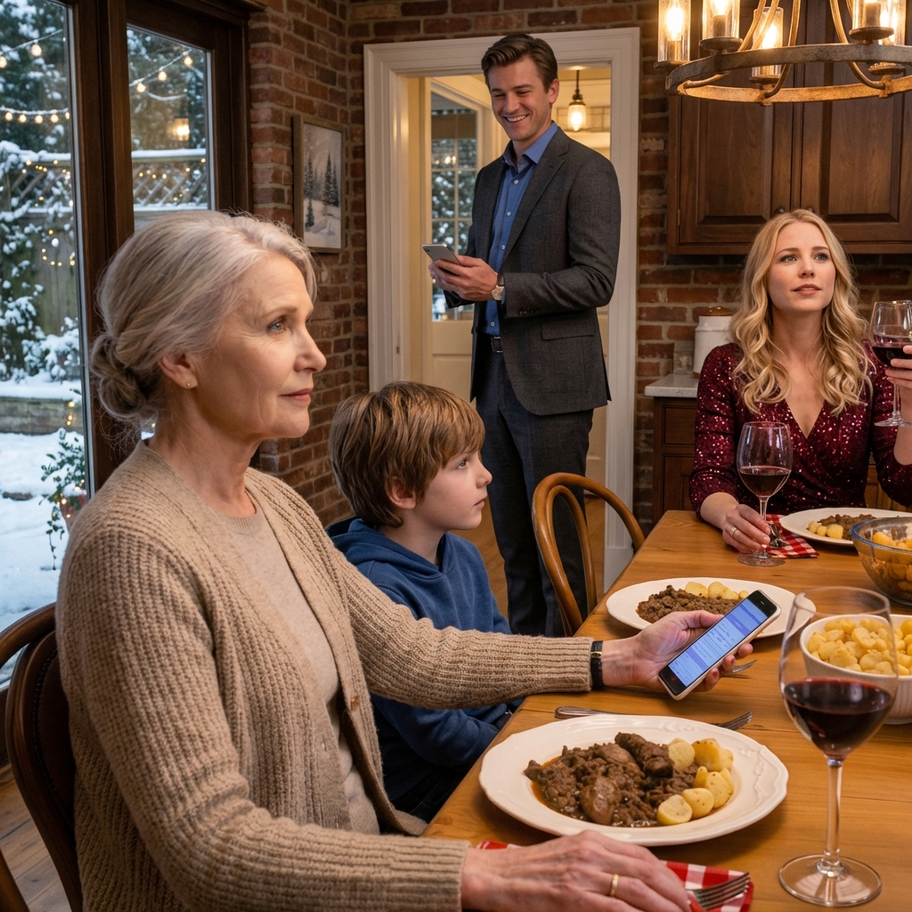 During New Year’s Eve dinner, my son’s phone lit up for the third time, and the way his smile tightened told me this wasn’t a harmless “work call.” The pot roast was still steaming, the garlic potatoes still being passed, the countdown special murmuring from the TV like background snow, yet something colder than the winter outside had already slipped into my house—quiet, precise, and waiting for midnight to cover it. – News