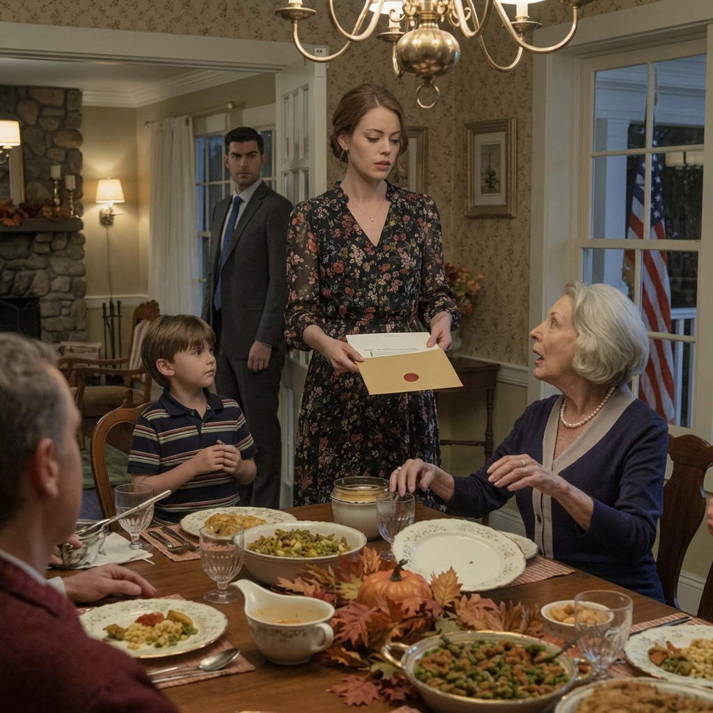 At Thanksgiving, my mother-in-law hit my 8-year-old and said, “He’s not real family.” I didn’t even register the football game on the TV anymore, or the way the house smelled like buttered rolls and cinnamon, because the whole room suddenly felt too quiet to be real. – News