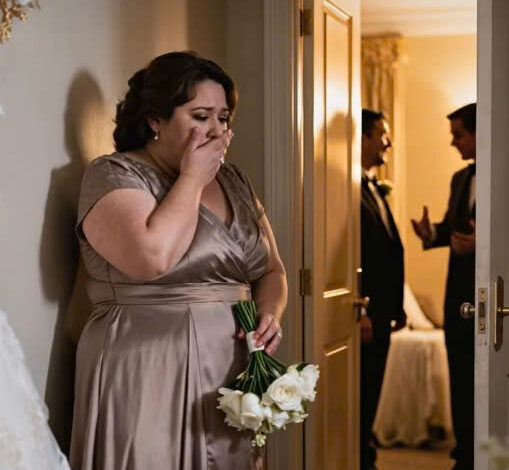 Få minuter före min dotters bröllop hörde jag min svärson säga till sina vänner: “Jag gifter mig med den här feta tanten bara för pengarna…” Jag var chockad och kunde inte bara stå där utan att göra något, så här är vad jag gjorde