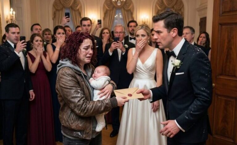 På restaurangen var alla på ganska gott humör, men när en hjälplös kvinna dök upp och överlämnade en portfölj till en man blev alla chockade över vad som avslöjades