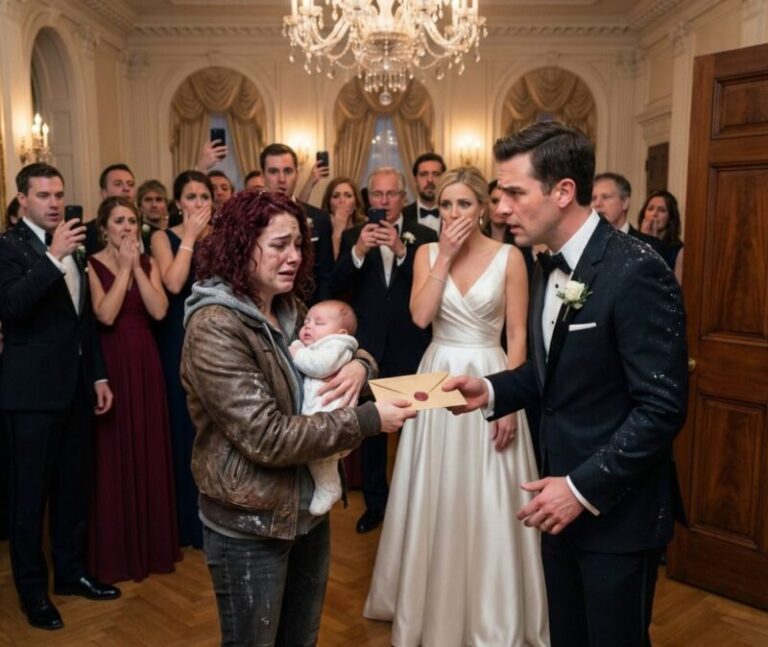 På restaurangen var alla på ganska gott humör, men när en hjälplös kvinna dök upp och överlämnade en portfölj till en man blev alla chockade över vad som avslöjades