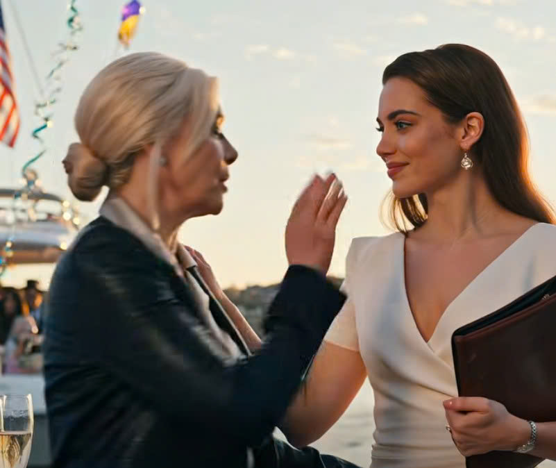 “Say hi to the sharks,” my daughter-in-law whispered as she pushed me off the yacht while my son stood there smiling, believing their plan to steal my $3 billion fortune had worked—until they returned home and found me sitting there with a special gift waiting. – News