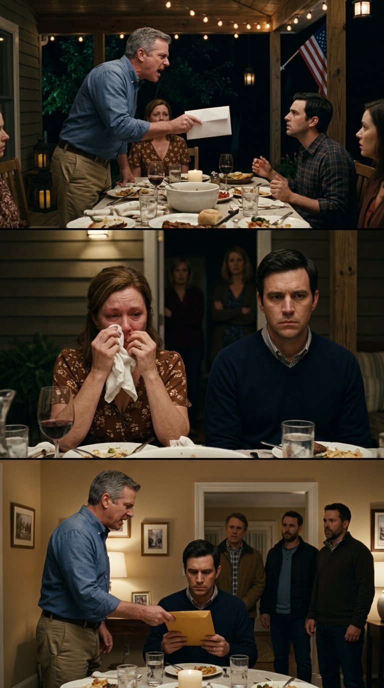 My father stood up at thanksgiving, slid a white envelope across the table, and said, “our son is a thief, and we have proof” — but he didn’t know i’d spent four months tracing the money and walked in carrying a second envelope that could quietly tear his story apart after turning the whole family against me since my grandfather’s funeral