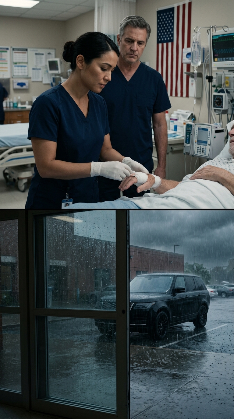 “He was dying,” the first-year nurse said after she stopped the bleed no one else could reach, and the entire Marine ward went silent—because Camp Whitmore had never seen a nurse move like that, Sergeant Major Ashby had never seen sleeves folded that way outside special operations, and the black SUV waiting outside that morning suggested someone else had finally realized exactly who she was.