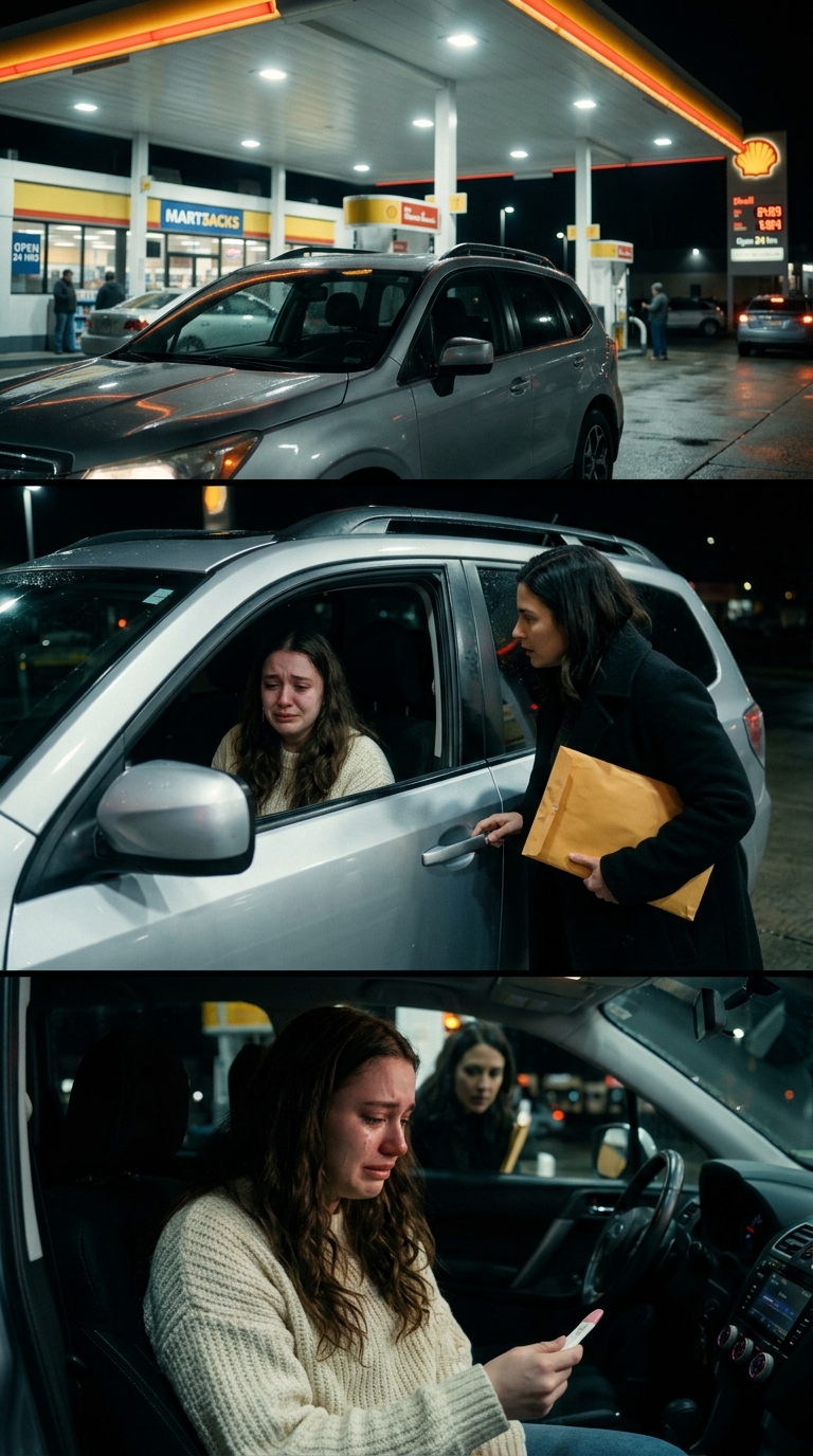 „Pakold össze a cuccaidat, Ava. Kész vagyok.” – mondta a férjem, miközben a pozitív terhességi tesztem még mindig a kezemben volt, majd kiment a fiatal szeretőjéhez, mintha a házasságunk egy szemétdomb lenne a járdaszegélyen. A folyosón álltam, könnyeket nyeltem, két rózsaszín vonal körül imbolyogva. Három órával később, egy autópálya-étterem benzinkútjának reflektorai alatt egy idegen nyitotta ki az anyósülés ajtaját egy vastag barna borítékkal és a férjem nevével. – Hírek