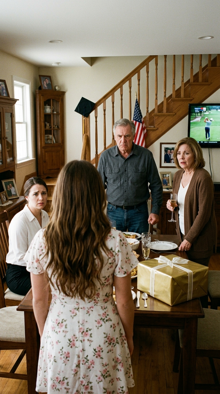 For my parents’ 40th anniversary, I flew 3,000 miles with a gift wrapped in gold paper. Before I sat down, Mom said: “We didn’t invite you. Your sister planned this.” Dad pushed my gift off the table: “We don’t want any cheap thing from you.” I picked it up and left. When they found out what was inside, they drove 14 hours straight to my front door. – News