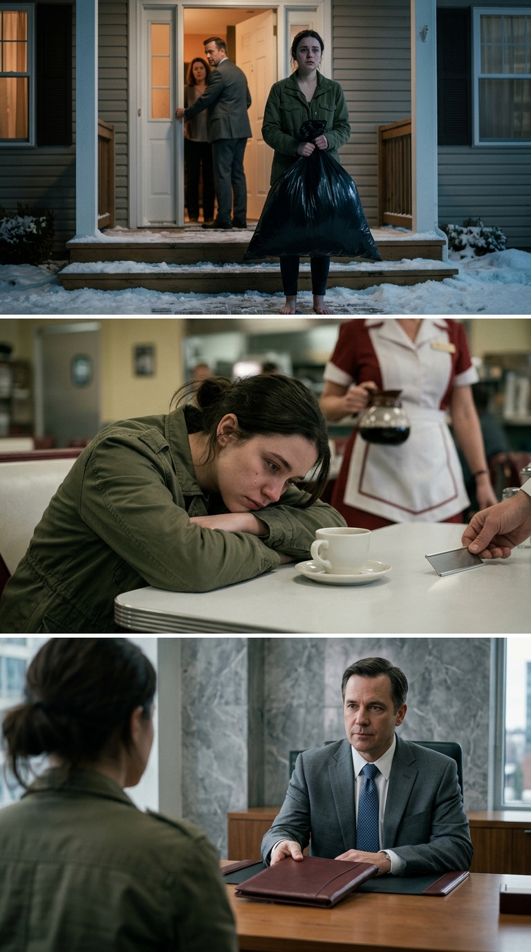 They Put a Trash Bag in My Arms on Christmas and Said, “You Can’t Do Anything on Your Own” — But the Moment I Laid My Grandfather’s Black Card on the Bank Counter, the Manager Went Pale, Locked His Office Door, and Whispered, “Ma’am… Before You See the Balance, There’s Something You Need to Read First,” and What He Slid Across the Desk Changed Everything I Thought I Knew About My Family – News