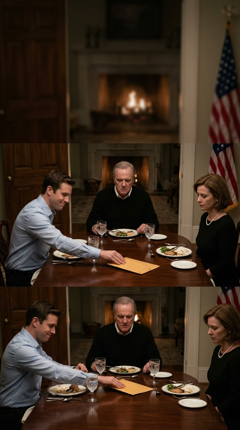 My younger brother tapped his glass and said, “security will handle the rest,” after sliding a gold-sealed envelope across the thanksgiving table and announcing our parents had handed him the company i built, but when i looked at my father and asked, “should i tell them now, or do you want to?” the entire room changed before anyone understood why