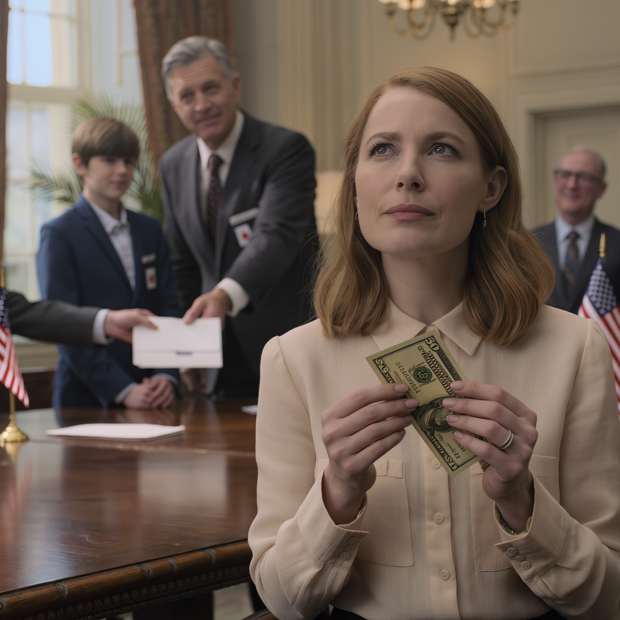 At the family meeting where my billionaire grandfather’s final instructions were announced, everyone around me got millions. I got $50. My father smiled. My brother actually laughed out loud. I didn’t react I just stared at the bill in my hand, because Grandpa had quietly marked something on it. When I handed it to the bank manager, his face drained of color… and he couldn’t even speak. – News